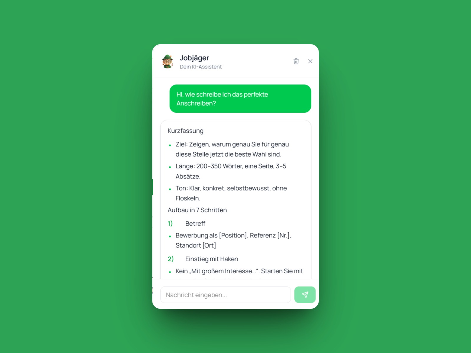 KI Chatbot Layout